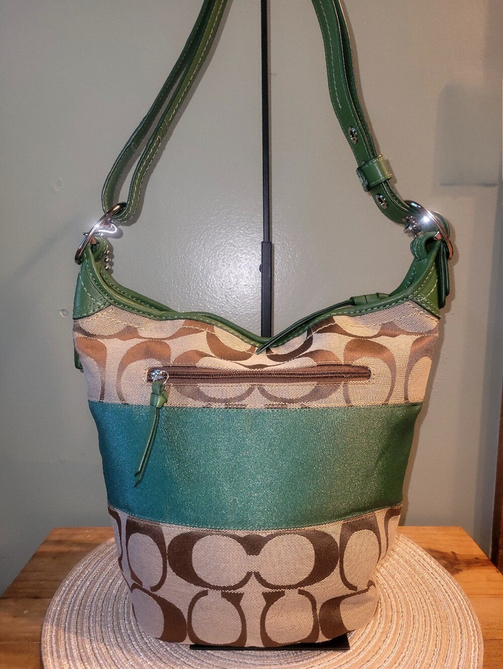 Coach Signature Classic C Bucket Bag / Rugby Stripe Duffle 2009 - Picture 3 of 10